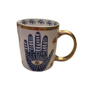 Blue and Gold Hand Design Mug